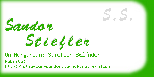 sandor stiefler business card